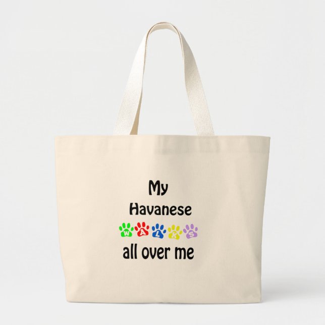 Havanese Walks Design Jumbo Tygkasse (Framsidan)