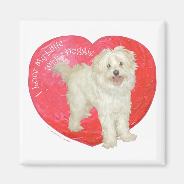 Havanese / Westie Mix Alla hjärtans dag Magnet (Framsidan)