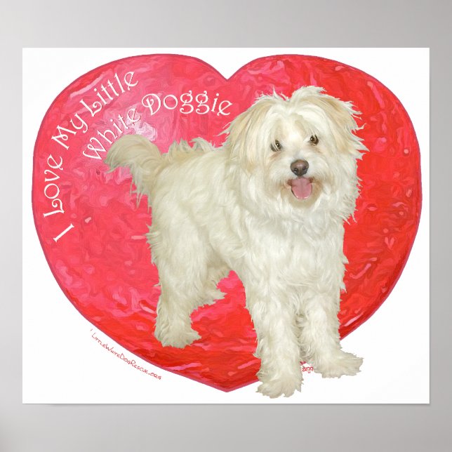 Havanese / Westie Mix Alla hjärtans dag Poster (Framsidan)
