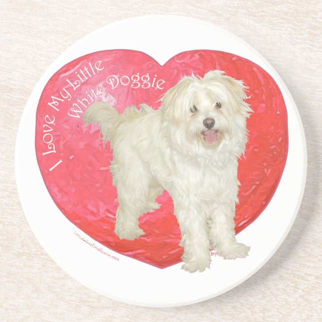 Havanese / Westie Mix Alla hjärtans dag Underlägg (Framsidan)