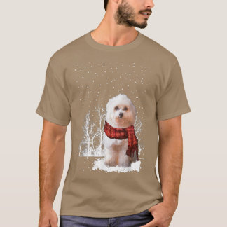 Havanese Winter Scarf Hundar Träd Forest Snö Chris T Shirt