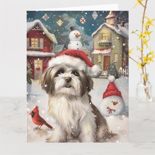 Havanese Winter Wonderland jul Joy Kort (Gul blomma)