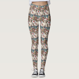 Havanese Winter Wonderland jul Joy Leggings