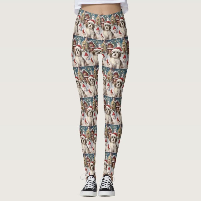 Havanese Winter Wonderland jul Joy Leggings (Framsida)
