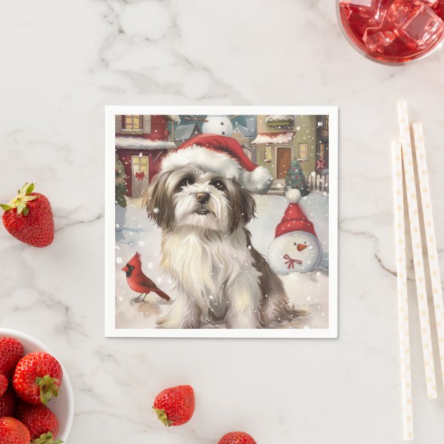 Havanese Winter Wonderland jul Joy Pappersservett (Insitu)
