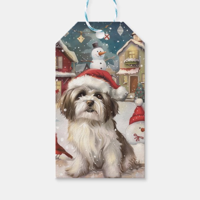 Havanese Winter Wonderland jul Joy Presentetikett (Framsidan)