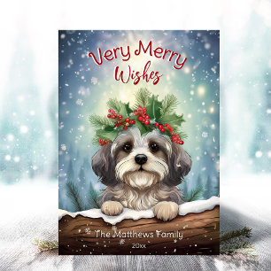 Havanese Winter Wonderland jul Pet Porträtt Julkort