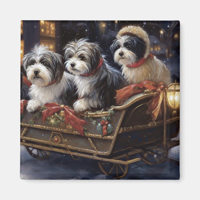 Havaneser Jul Festlig Säsong Magnet (Framsidan)