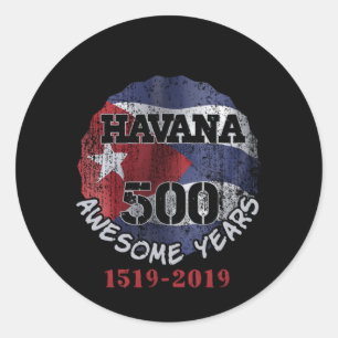 Havanna 500 Fantastisk-år - Kuba-årsdagen Runt Klistermärke