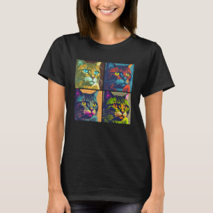 Havanna Brown Cat Pop Illustration Färgdjur T Shirt