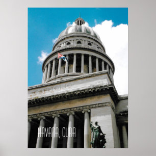 Havanna Capitoliumbyggnaden Kuba Souvenir Poster