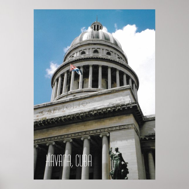Havanna Capitoliumbyggnaden Kuba Souvenir Poster (Framsidan)