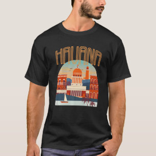 Havanna City El Malecon Cuba Souvenir Västindien T Shirt