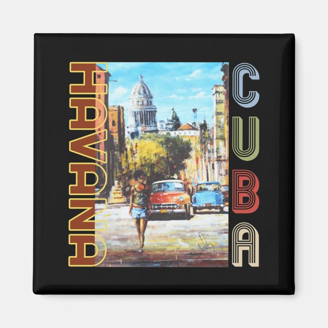 Havanna Cuba Fine Art - nationalhuvudstad Magnet (Framsidan)