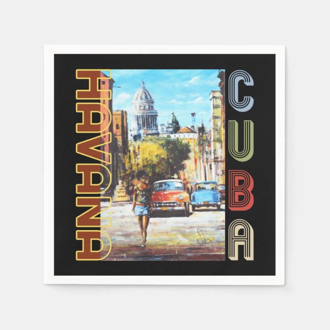 Havanna Cuba Fine Art - nationalhuvudstad Pappersservett (Framsidan)