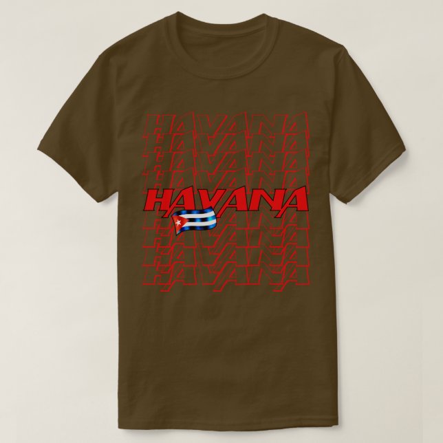 Havanna Cuba Flagga T Shirt (Design framsida)