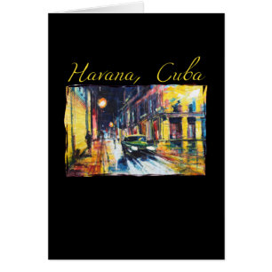 Havanna Cuba - Habana Vieja Nattscene Hälsningskort