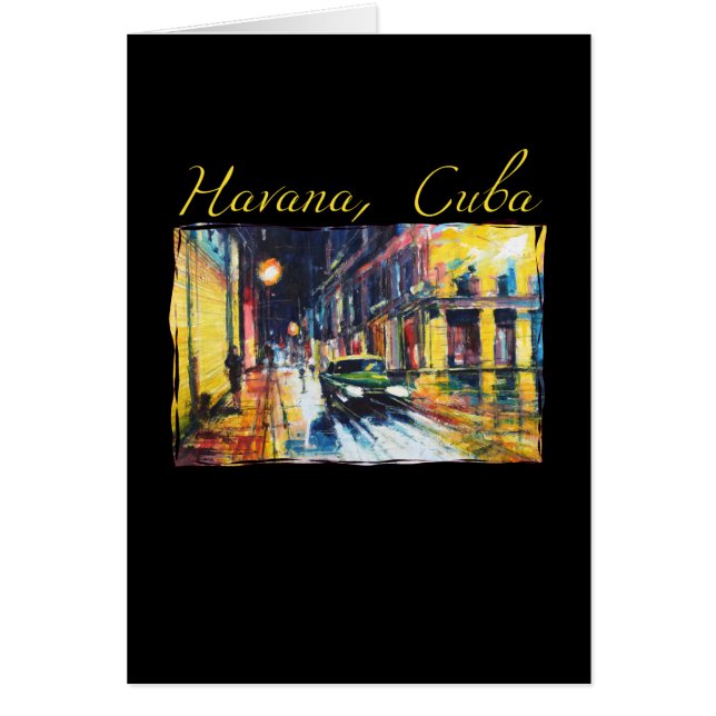 Havanna Cuba - Habana Vieja Nattscene Hälsningskort (Framsidan)
