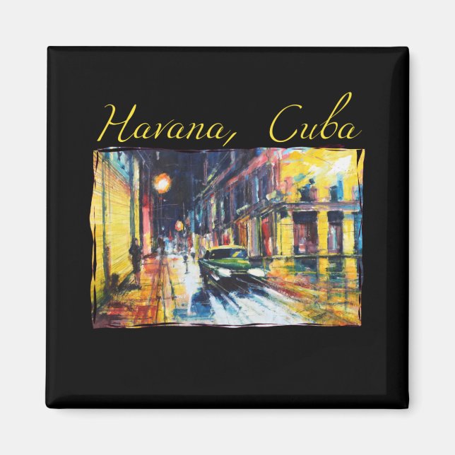 Havanna Cuba - Habana Vieja Nattscene Magnet (Framsidan)