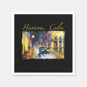 Havanna Cuba - Habana Vieja Nattscene Pappersservett