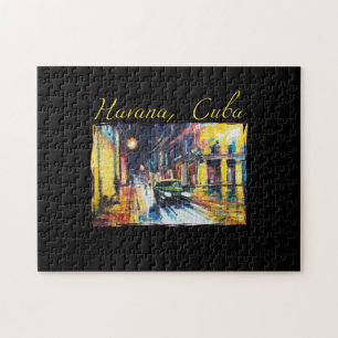 Havanna Cuba - Habana Vieja Nattscene Pussel