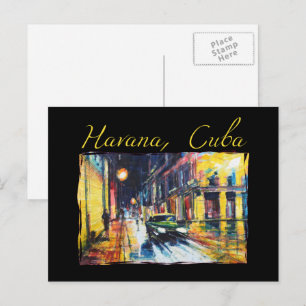 Havanna Cuba - Habana Vieja Nattscene Vykort