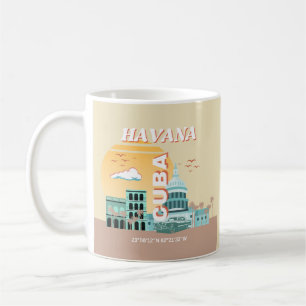 Havanna Cuba Retro Travel Art Kaffemugg