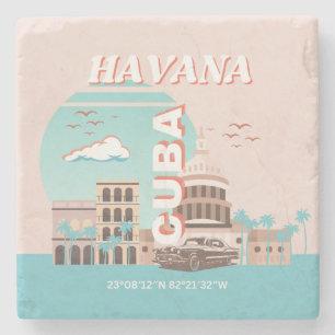 Havanna Cuba Retro Travel Art Stenunderlägg