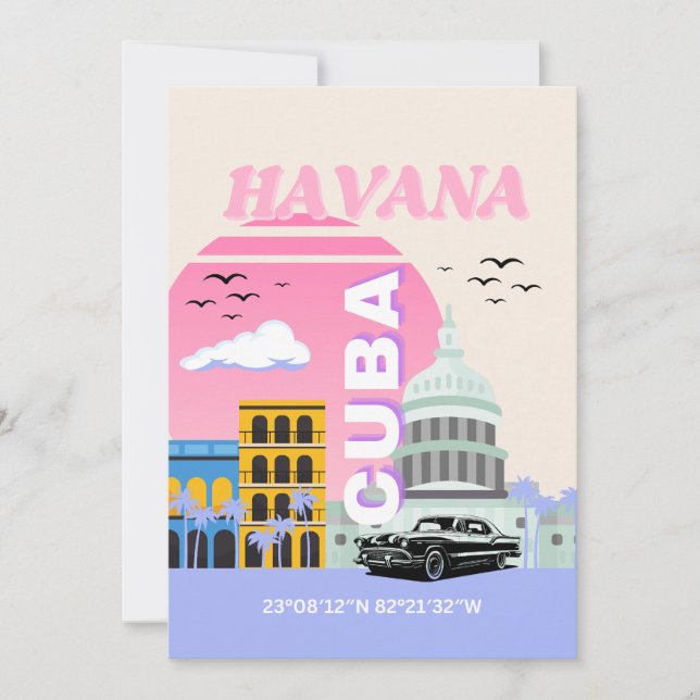 Havanna Cuba Travel Art Julkort (Framsida)