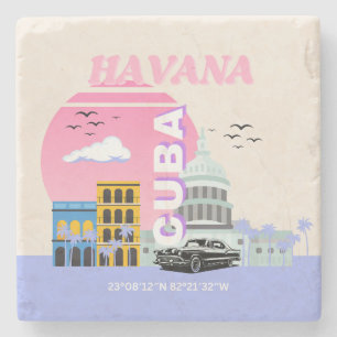 Havanna Cuba Travel Art Stenunderlägg