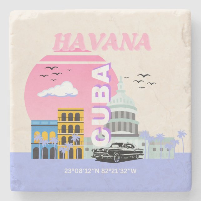 Havanna Cuba Travel Art Stenunderlägg (Framsidan)