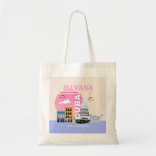Havanna Cuba Travel Art Tygkasse (Framsidan)