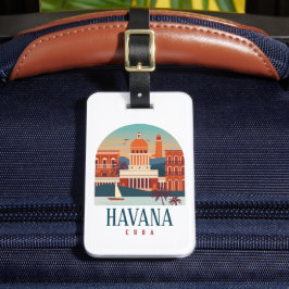 Havanna Cuba Vintage Minimal Retro Travel Bagagebricka