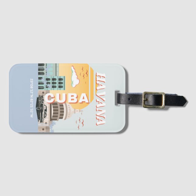 Havanna Cuba Vintage resor Art Bagagebricka (Framsida horisontal)
