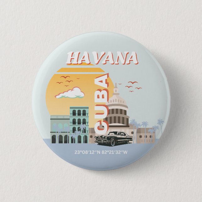 Havanna Cuba Vintage resor Art Knapp (Framsida)