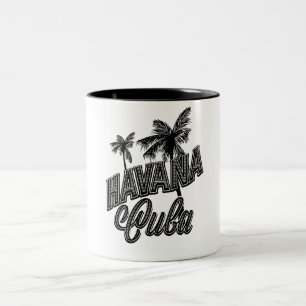 Havanna Cuba vintage typeface art. Två-Tonad Mugg