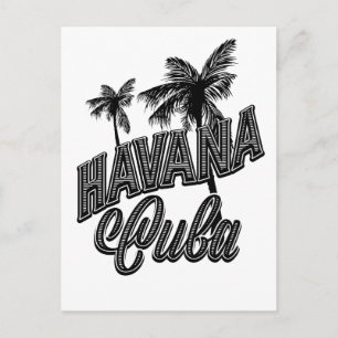 Havanna Cuba vintage typeface art. Vykort