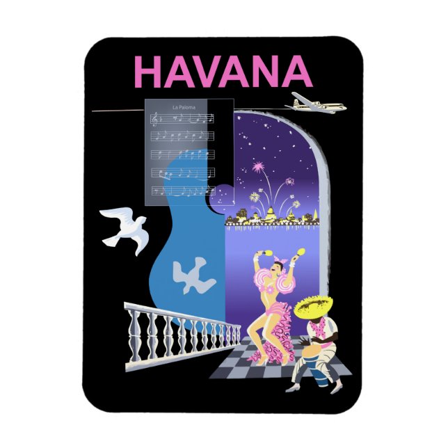 Havanna, dansande Nights, Vintage Magnet (Vertikal)