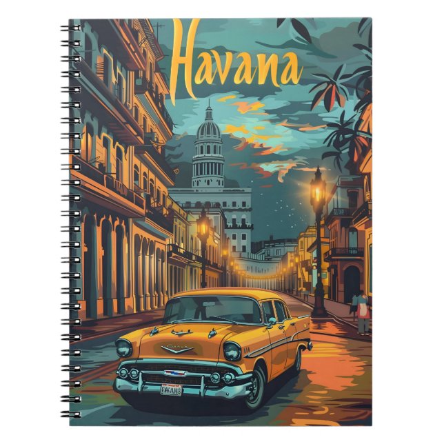 Havanna Dreams: Kryssning i Vintage bil Anteckningsbok (Framsidan)