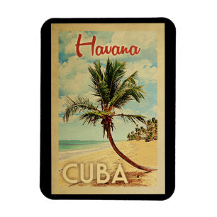 Havanna Handflatan Träd Vintage resor Magnet
