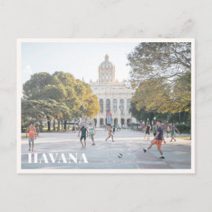 Havanna Kuba Capitolium Byggnad Gatufotografering Vykort