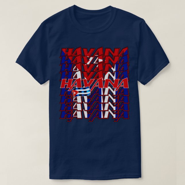 Havanna Kuba Flagga 2 T Shirt (Design framsida)