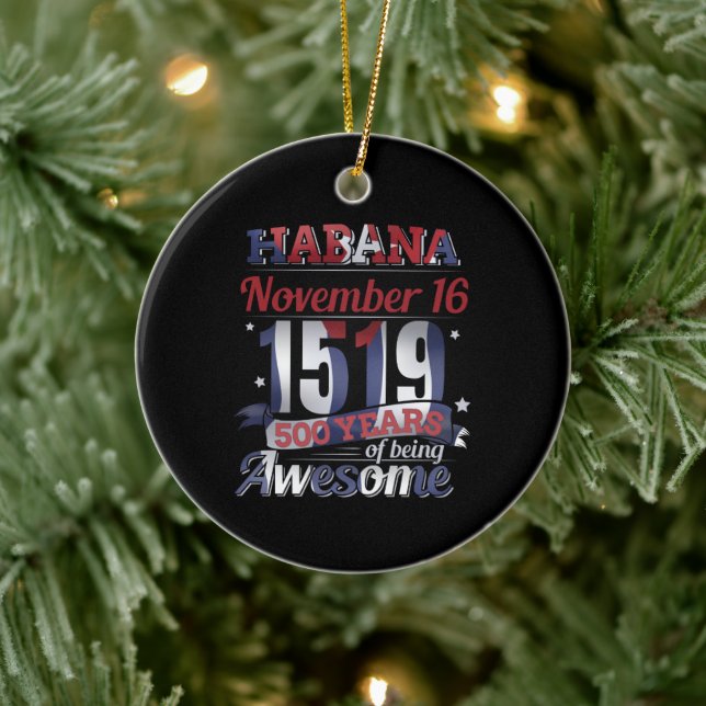 Havanna Kuba - Habana 500 år Vara Fantastisk Julgransprydnad Keramik (Träd)