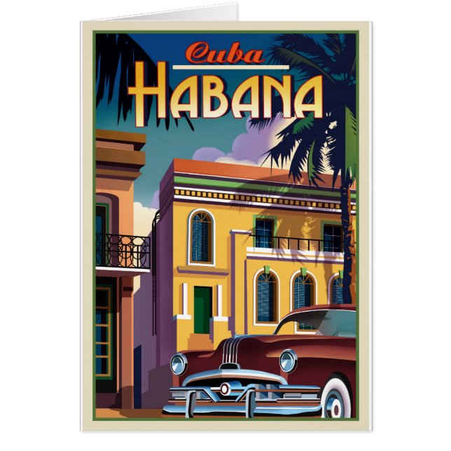 Havanna Kuba Hälsningskort (Framsidan)