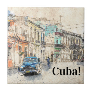 Havanna Kuba Illustration Kakelplatta