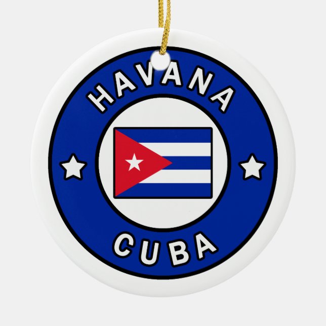Havanna Kuba Julgransprydnad Keramik (Framsidan)