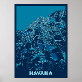 Havanna - Kuba Peace City Karta Poster