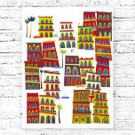 Havanna Kuba Poster<br><div class="desc">Modern contemporary stadskonst baserad på Havanna,  Kuba. Vibrant information om färg och roligt. Originalkonst av Nic Squirrell.</div>