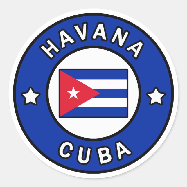 Havanna Kuba Runt Klistermärke (Framsida)