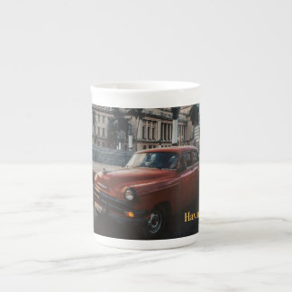 Havanna Kuba Vintage Klassisk Bil Benporslin Mugg
